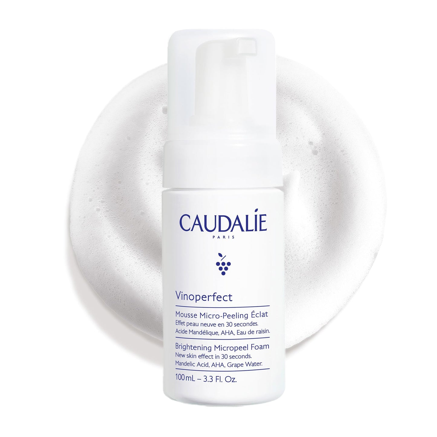 Caudalie Vinoperfect Instant Brightening Mandelic Acid and AHAs Micropeel Foam Cleanser - 100 mL