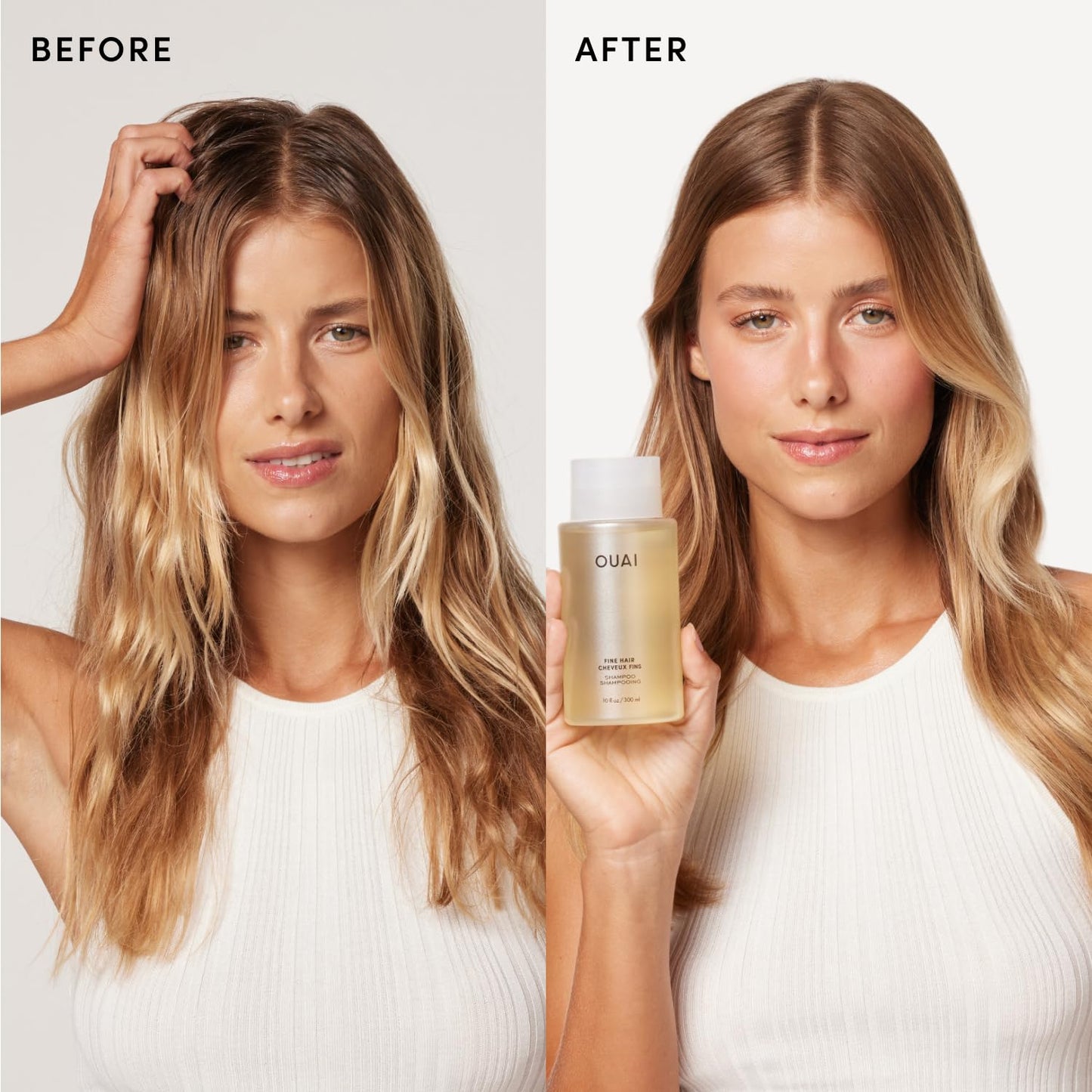 OUAI Fine Hair Shampoo & Conditioner Set, Travel Size - Volumizing Shampoo & Conditioner - With Strengthening Keratin, Biotin & Chia Seed Oil - Sulfate, Paraben & Phthalate Free (3 Oz)