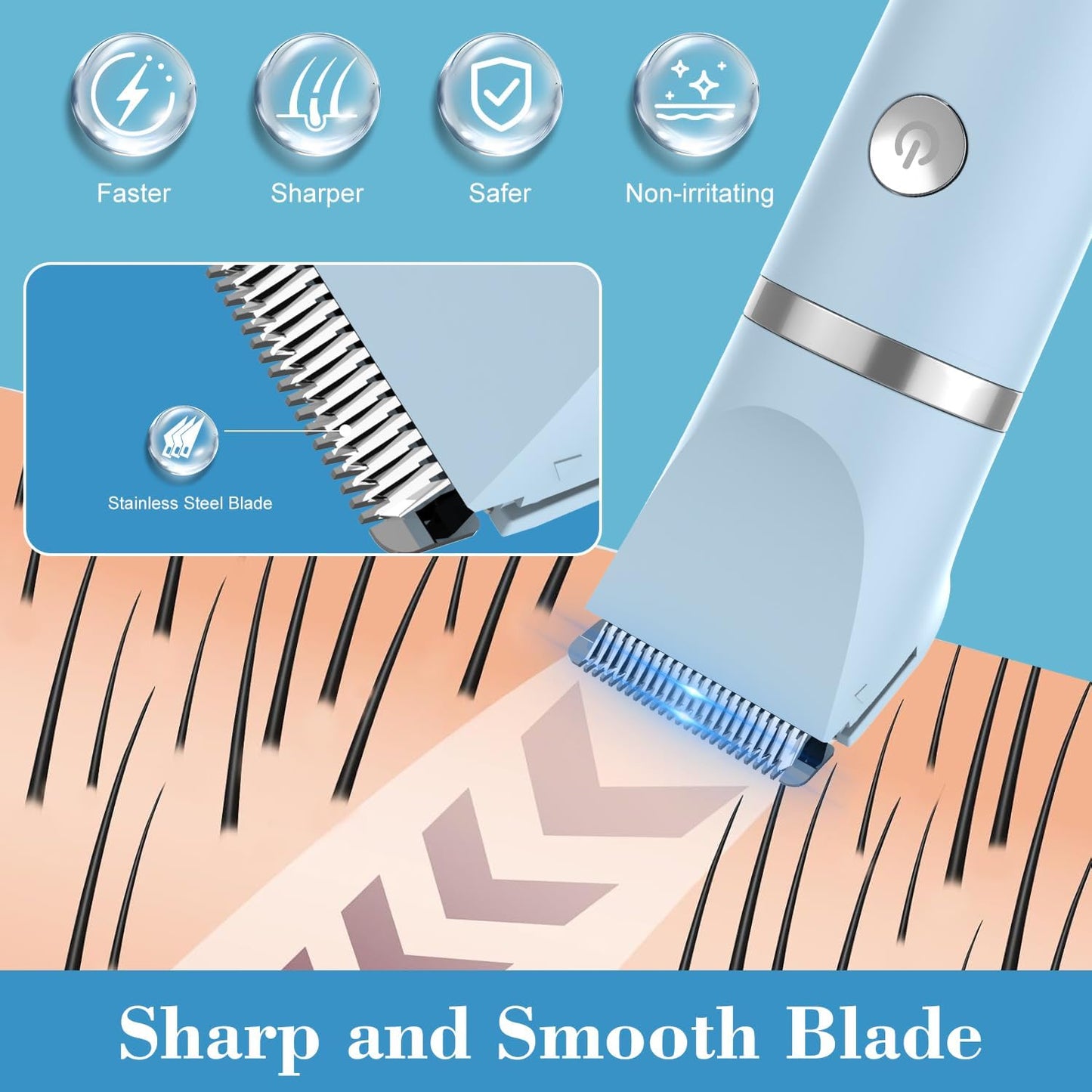 3-in-1 Electric Razor - IPX7 Waterproof Bikini Trimmer for Ladies | Painless Groomer for Face, Body & Legs