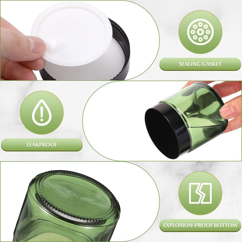 Norme 24 Pcs 4 oz Glass Jars with Lids Leakproof Round Airtight Empty Cosmetic Jars with Inner Liners Lid for Storing Lotions Powder Ointments Making Tins(Olive Green)