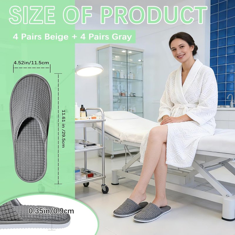 Disposable Guest Slippers - Washable & Reusable Indoor Footwear for Men & Women | Perfect for Hotels & Homes