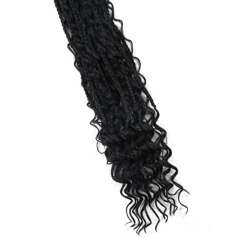 LMZIM 24 Inch Bohemian Goddess Box Braids Crochet Hair Extensions 8 Packs boho crochet braids,Crochet Hair for Black Women 1b