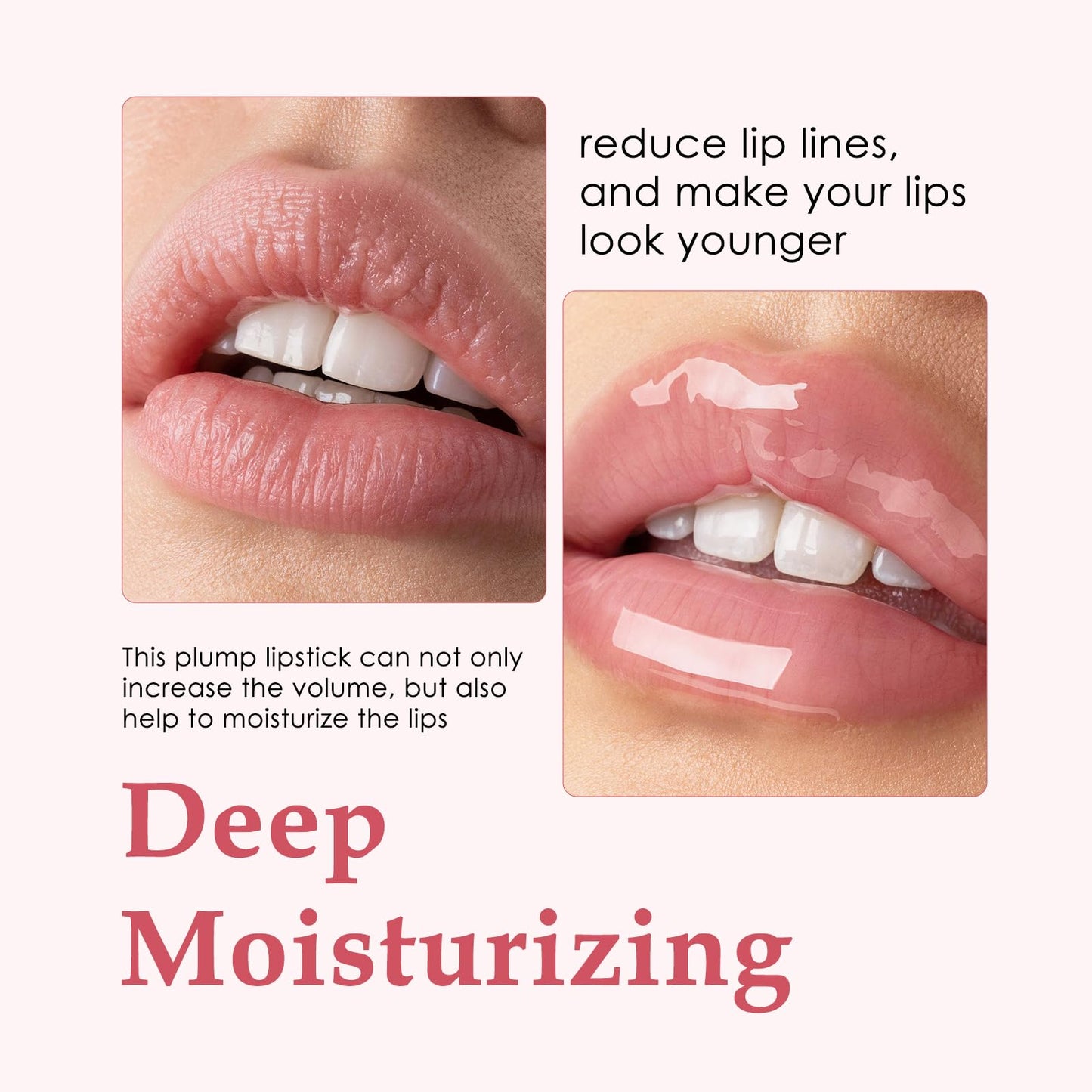 FREEORR Lip Plumper, Extreme Plumping Lip Fuller, Hydrating and Transparent Lips Balm, Volumizing formula, Youthful Fuller Gloss, Smoother Lips and High Glossy, Non-Sticky-04A Red, 0.21 Fl Oz