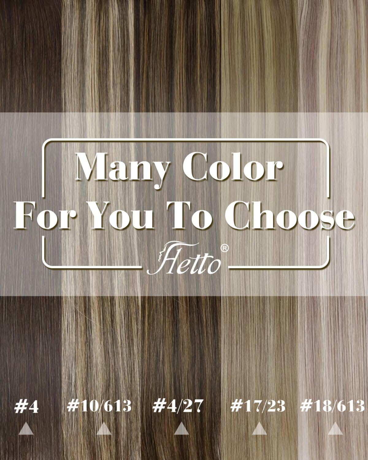 Hetto Ponytail Extension Human Hair Darkest Brown 12Inch 70g