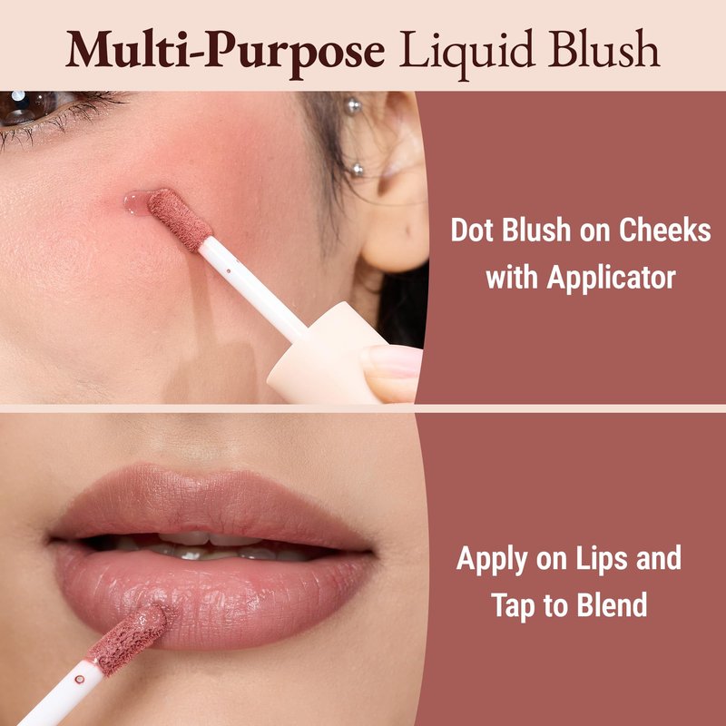 Exmiloo Liquid Blush - Dewy Liquid Blush for Cheeks, Lightweight & Buildable Blush Liquid Makeup for a Natural Everyday Look, Vegan & Cruelty-Free, Dewy Hope