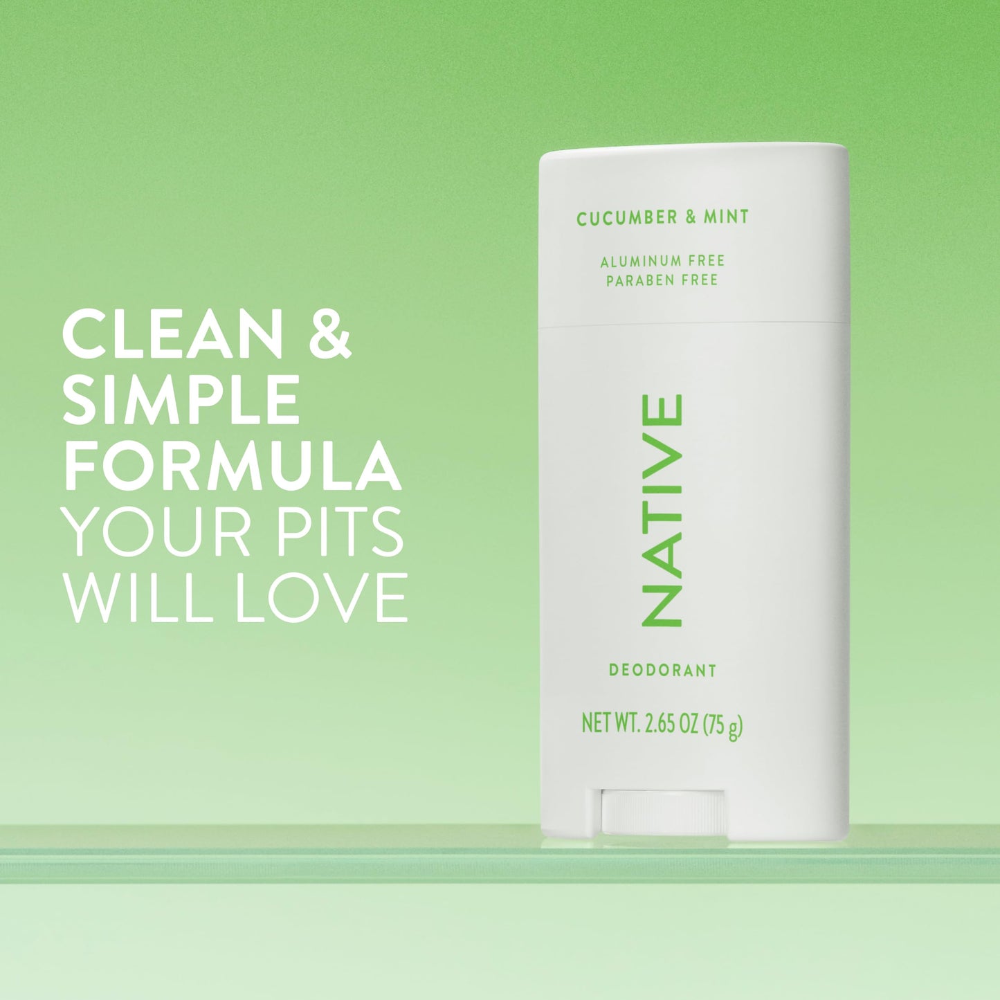 Native Deodorant Contains Naturally Derived Ingredients, 72 Hour Odor Control, Deodorant for Women and Men, Aluminum Free, Cucumber & Mint 2.65oz