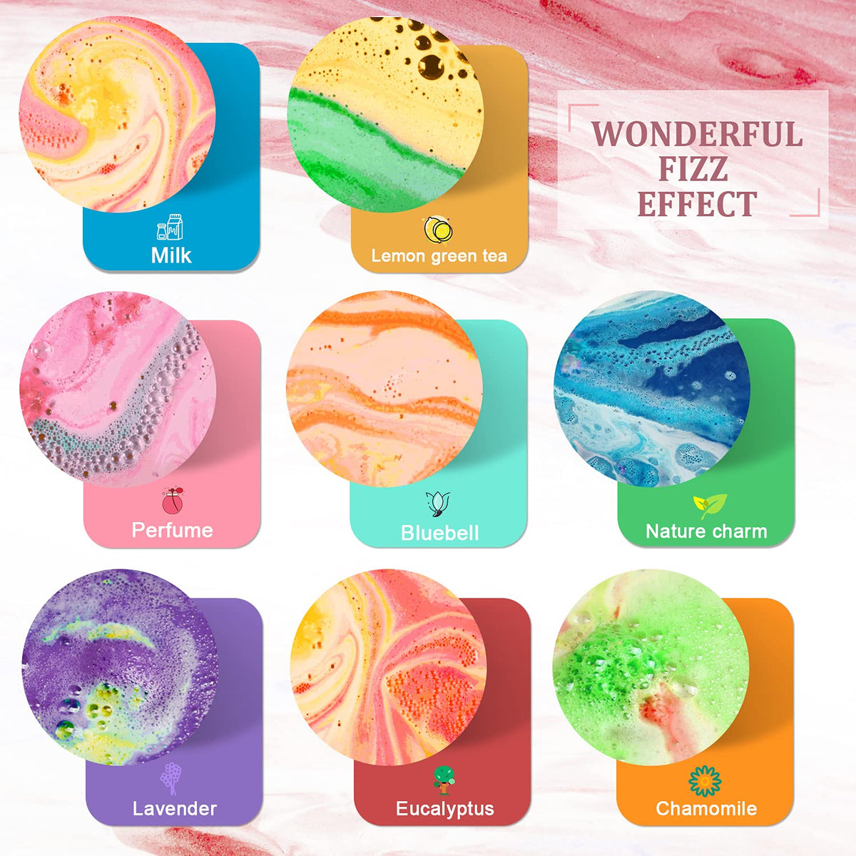 Bath Bomb Gift Set, Family Pack Mini Bath Bombs with Reusable Bowknot, 40 Pcs Organic & Natural Bath Bombs for Kids, Women and Men, Best Gift for Any Anniversaries