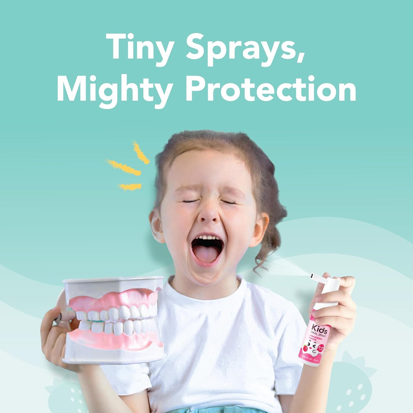 Kids Oral Spray - Fluoride-Free Toddler Toothpaste Helper for Fresh Breath | Xylitol, Strawberry & Grape Flavors