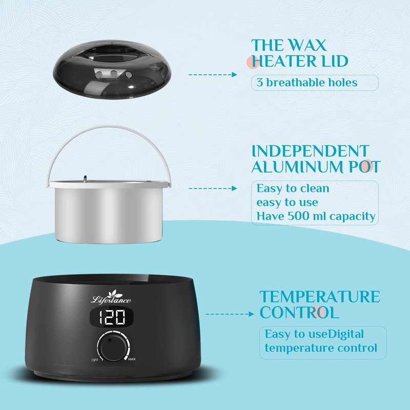 Lifestance L2 Digital Wax Machine - Jasmine Hard Wax Beads 1LB | Professional Hair Removal