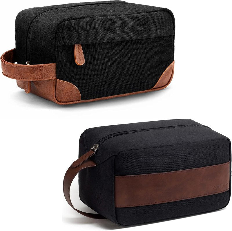Vorspack Toiletry Bags - Water Resistant Canvas Dopp Kit for Men | 2 Pack Travel Shaving Bag with Large Capacity