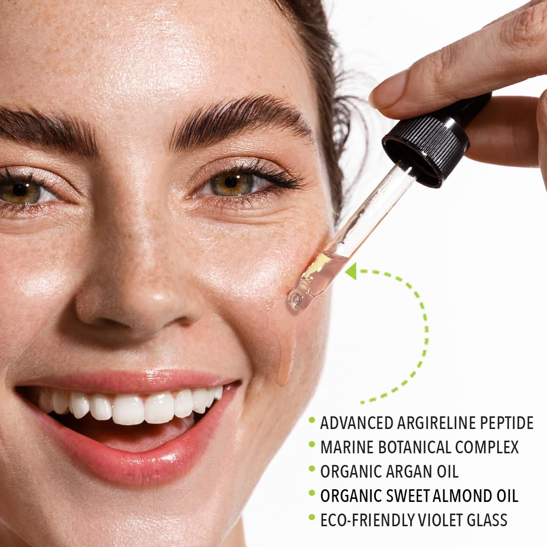 Lemyn Organics Argireline Youth Peptide Face Oil Serum | Anti-Aging, Hydrating, and Firming | Freshly Made Skincare | 15ml