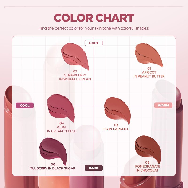lilybyred Milky Blur Fondue Bar | Korean Multi-Use Lip & Cheek Stick, Soft-Focus Effect, Blur Pot Formula, Velvet Matte Finish, Lightweight, Easy to Blend, 0.06 oz. (03 Figs in Caramel)