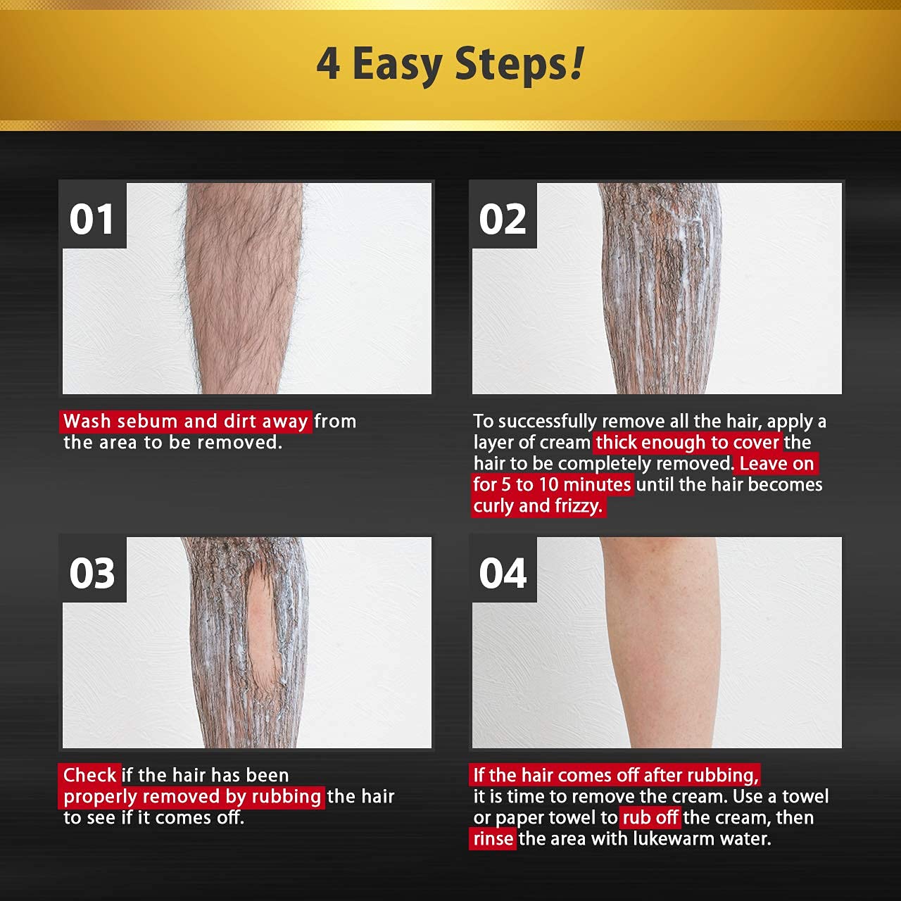 Hair Removal Cream for Men - Painless Aloe Vera Depilatory | 8.81 oz for Body, Arms, Legs & Chest