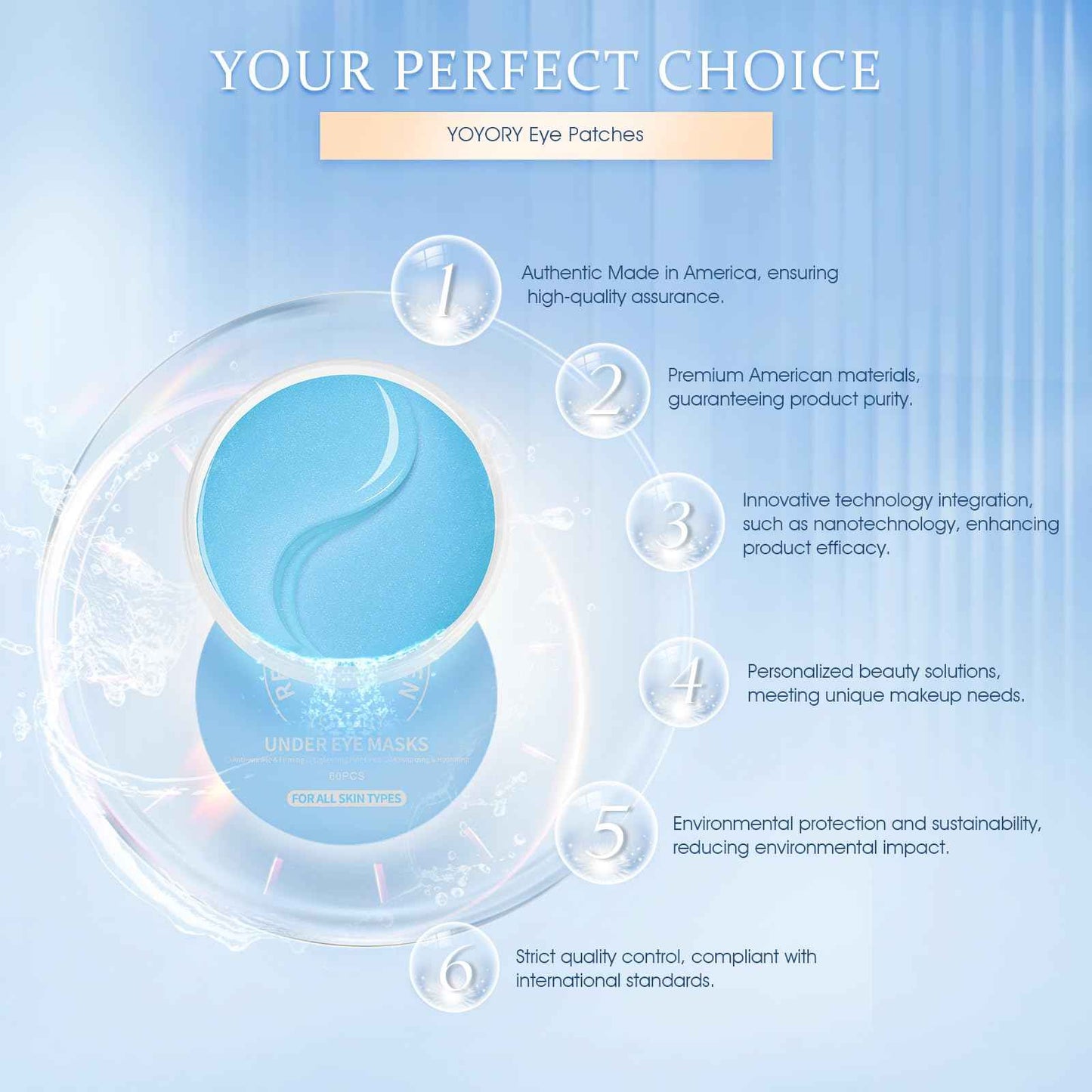 YOYORY Under Eye Patches Masks - for Dark Circles, Puffy Eyes, Fine Lines, Wrinkles, Eye Bags Treatment with Collagen and Hyaluronic Acid, Moisturizing and Hydrating (60 Pcs)