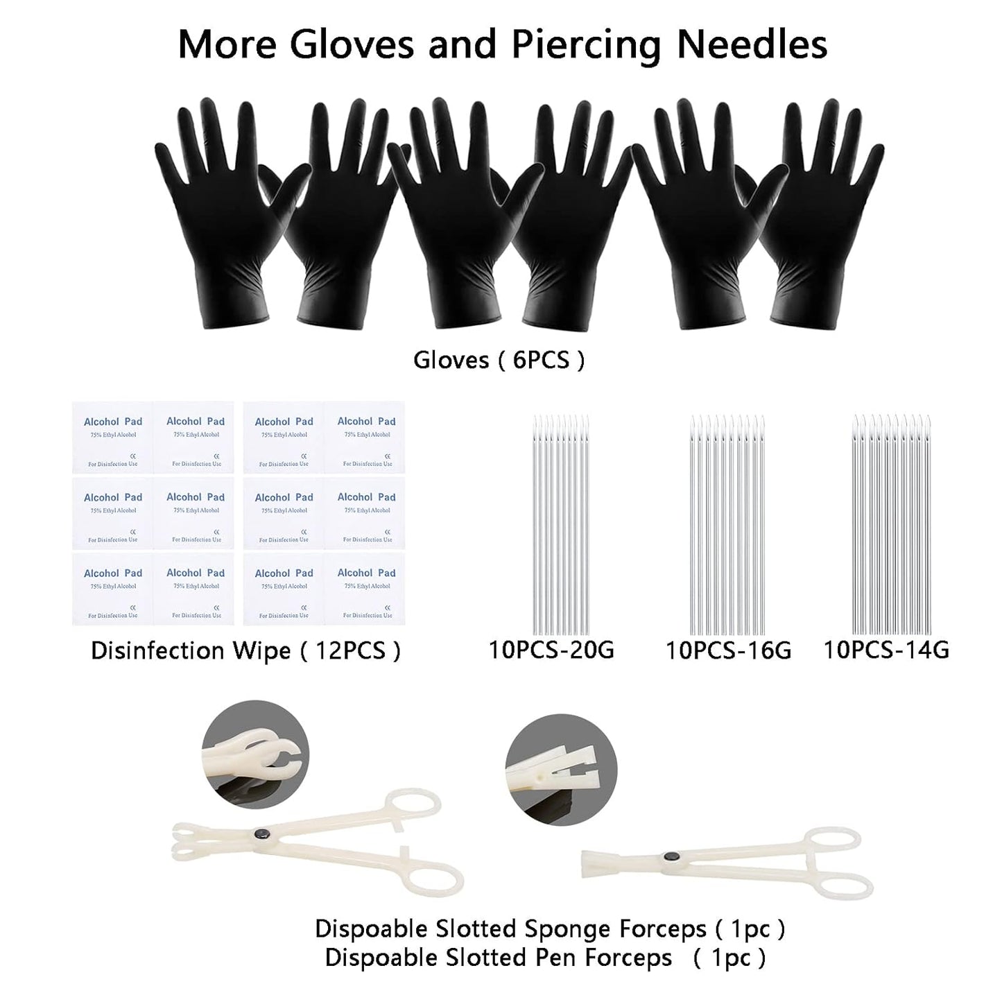 Body Piercing Kit - 120PCS Surgical Steel Jewelry with 14G, 16G, 20G Rings & Tools | Complete Piercing Supplies