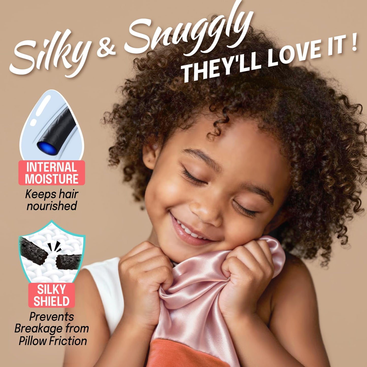 Fittia Baby Satin Bonnets for Sleeping: Adjustable for Toddler 6-18 Months, Silky Smooth for Frizzy Curly Hair, Breathable Orange