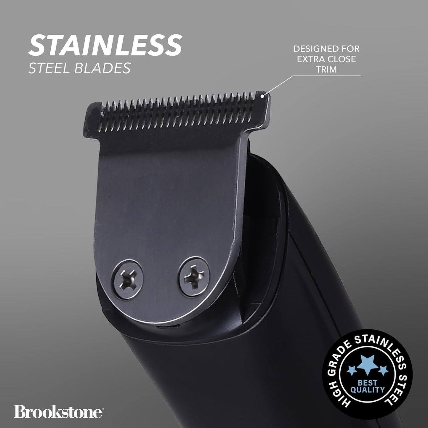 Brookstone Hair & Beard Trimmer Kit - Precision Grooming with Adjustable Combs & Accessories | 14-Piece Set