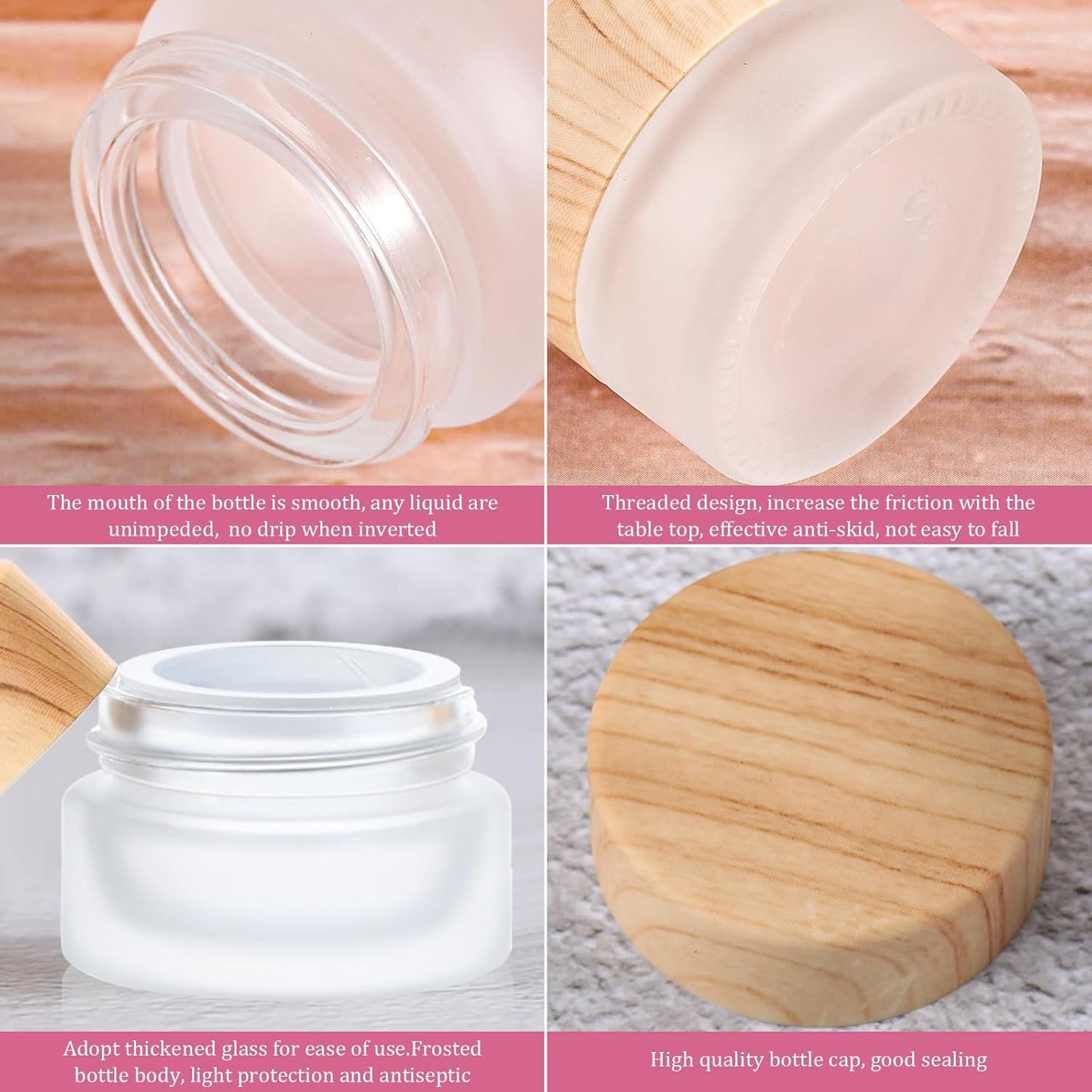 60 Pieces Glass Cosmetic Containers - Leak Proof Sample Jars for Lotion & Cream | 5 Gram Size