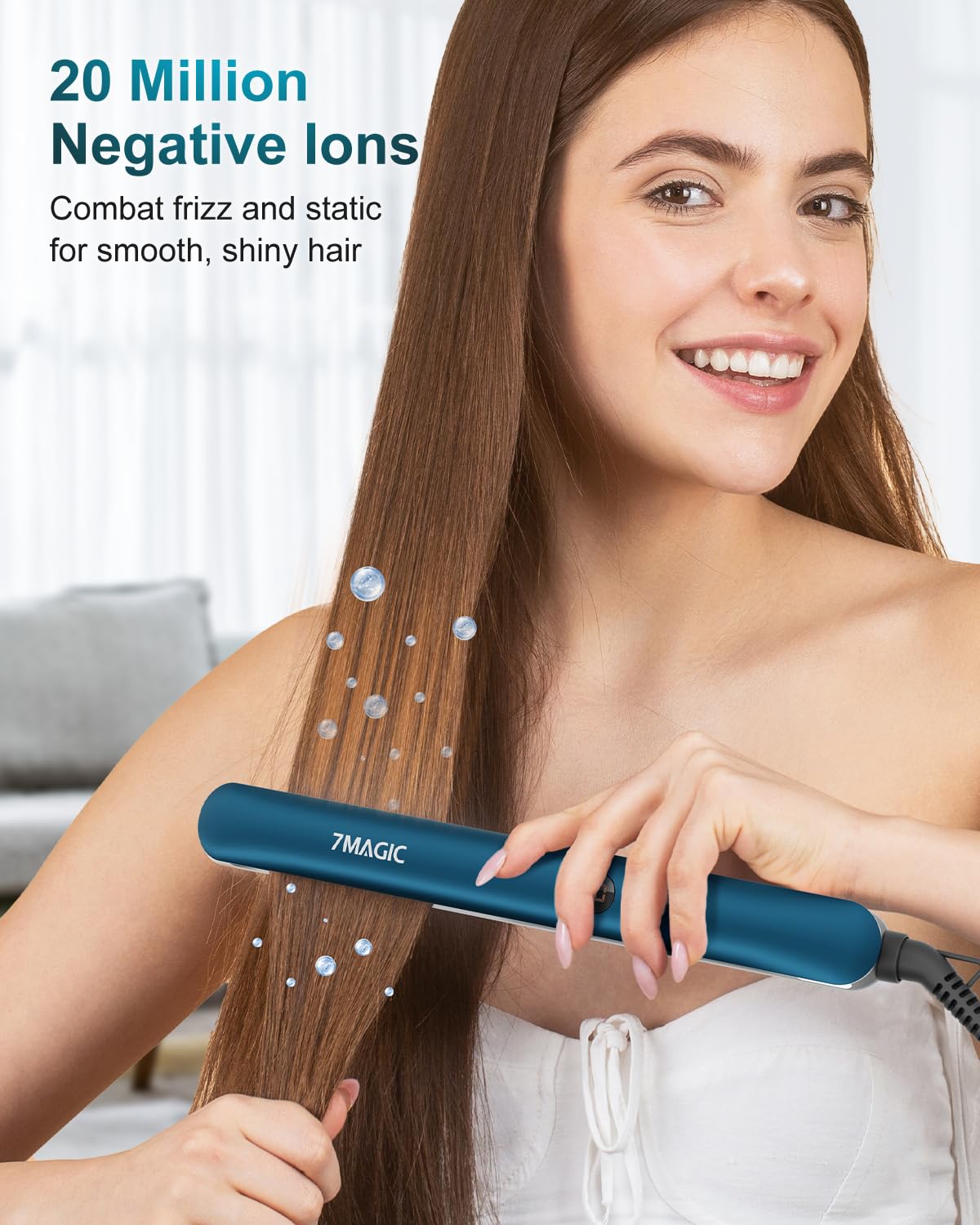 7MAGIC Hair Straightener - 1 Inch Titanium Ceramic Flat Iron | Professional 2-in-1 Styling Tool for Smooth, Shiny Hair