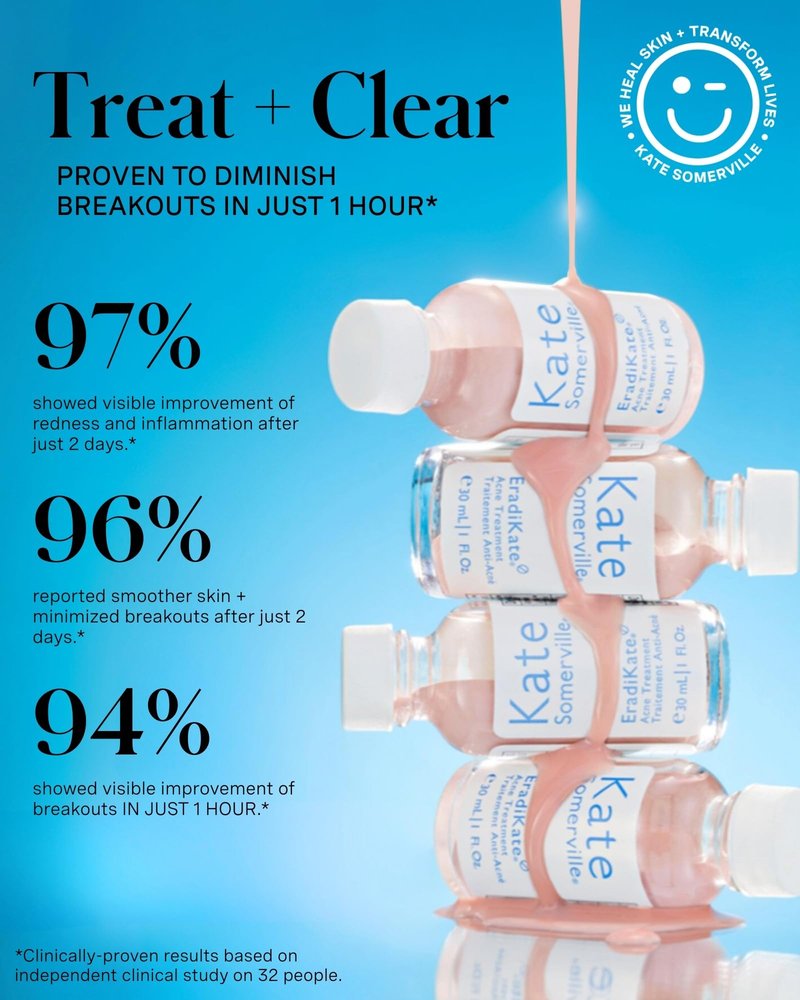 Kate Somerville EradiKate 10% Sulfur & BHA Acne Treatment – FSA/HSA Acne Treatment for Face, Clinically Formulated Pimple Cream Spot Treatment, Medicated Pimple Drying Lotion for Blackheads – 1 Fl Oz