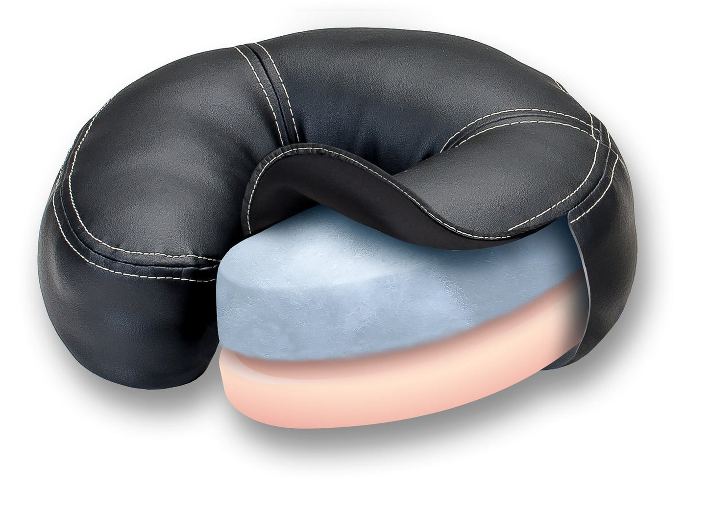 EARTHLITE Massage Table Face Cradle FLEX-REST - Self-Adjusting, Flexible Platform with Strata Memory Foam Face Pillow, Sterling