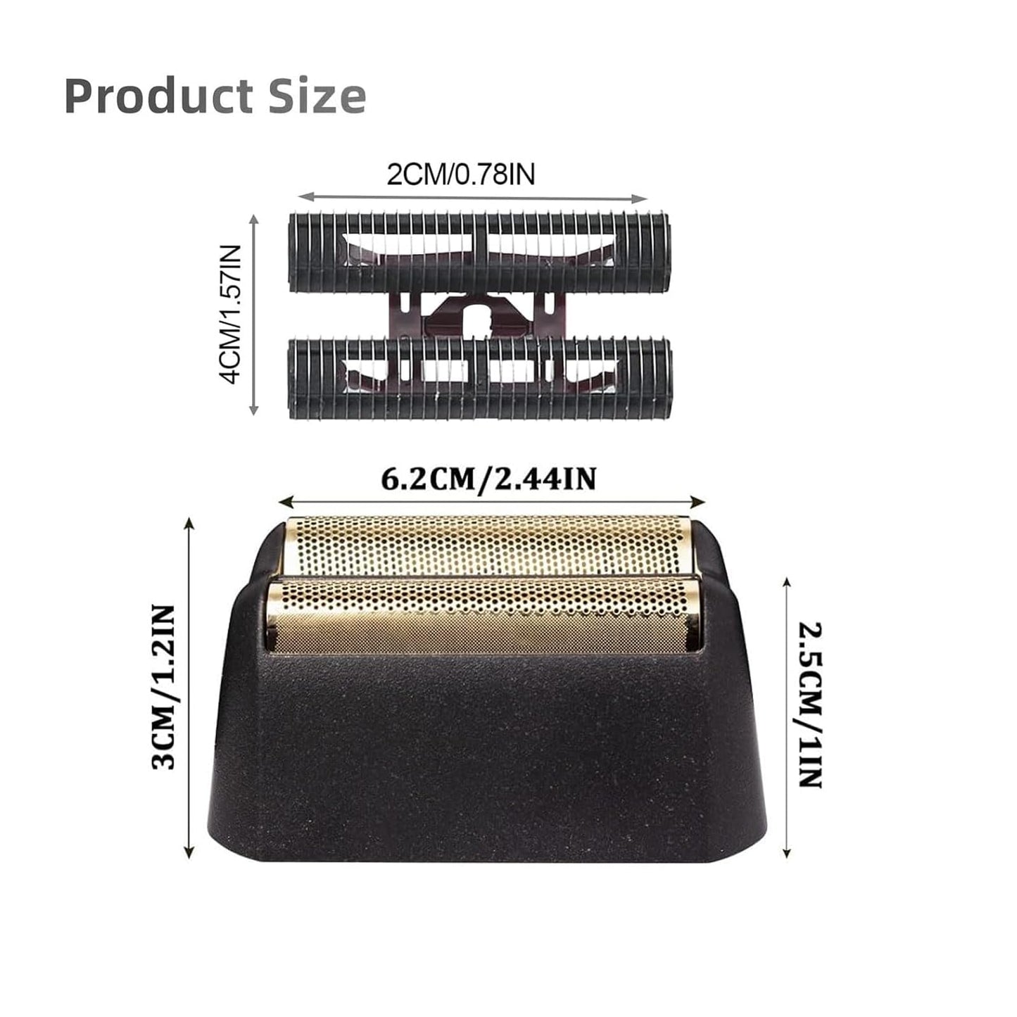 2 Pack Professional 5 Star Series Finale Shaver Replacement Foil and Cutter Bar Assembly Compatible With Wahl Shaver Foil 7031-100, 7043-100 Super Close Shaving Replacement Heads，(Black)