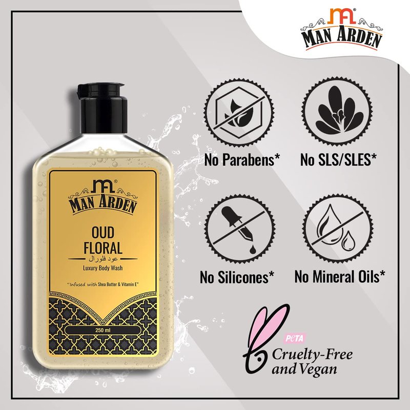 Man Arden Oud Floral Luxury Body Wash Infused With Shea Butter & Vitamin E, 250ml
