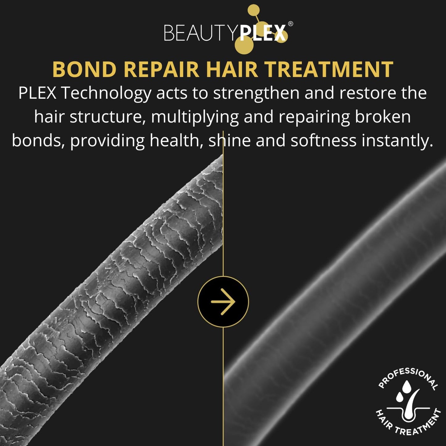 BEAUTY PLEX Leave in conditioner Professional Bond Repair Heat Protectant for Hair - Strengthens, Nourishes, Moisturizes & Repairs Hair Structure Softness Frizz Control. 450ml (15.2 oz)
