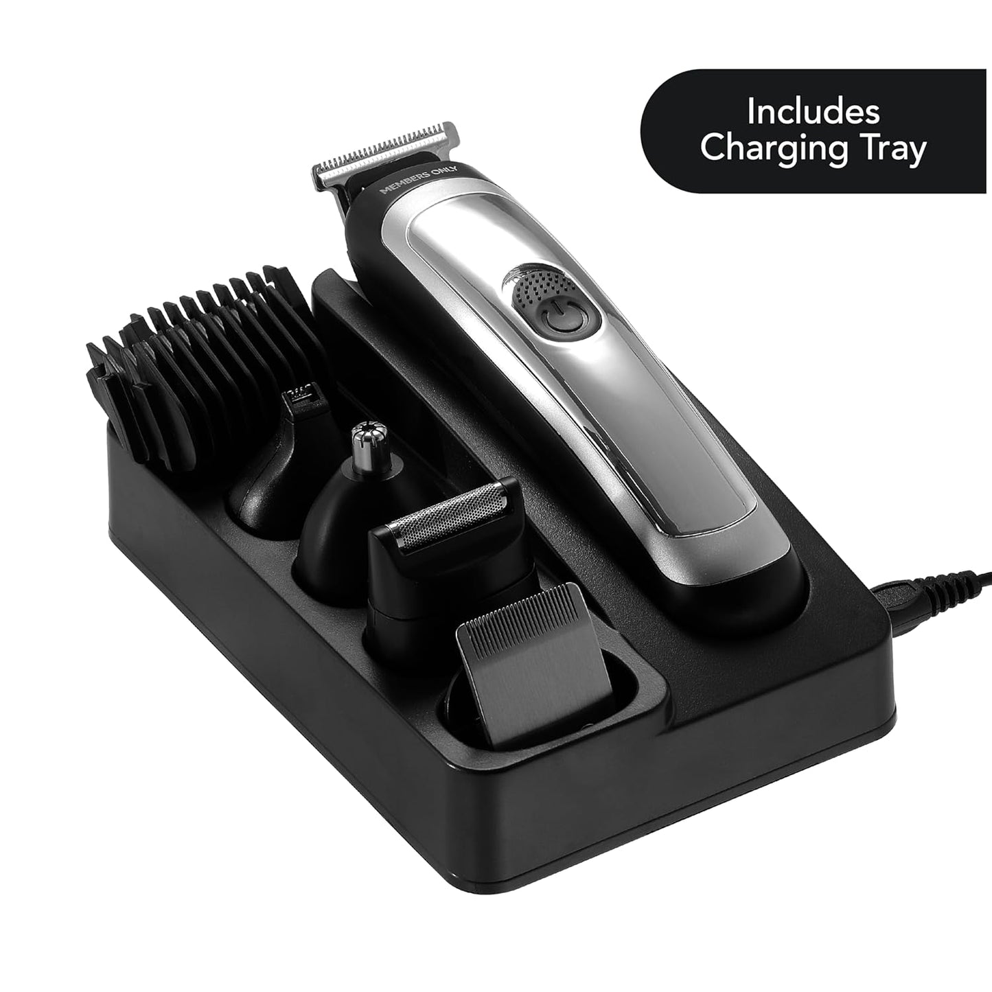 Men's Lithium Cordless Hair & Beard Trimmer Kit - 5 Heads, LED Display, USB Rechargeable