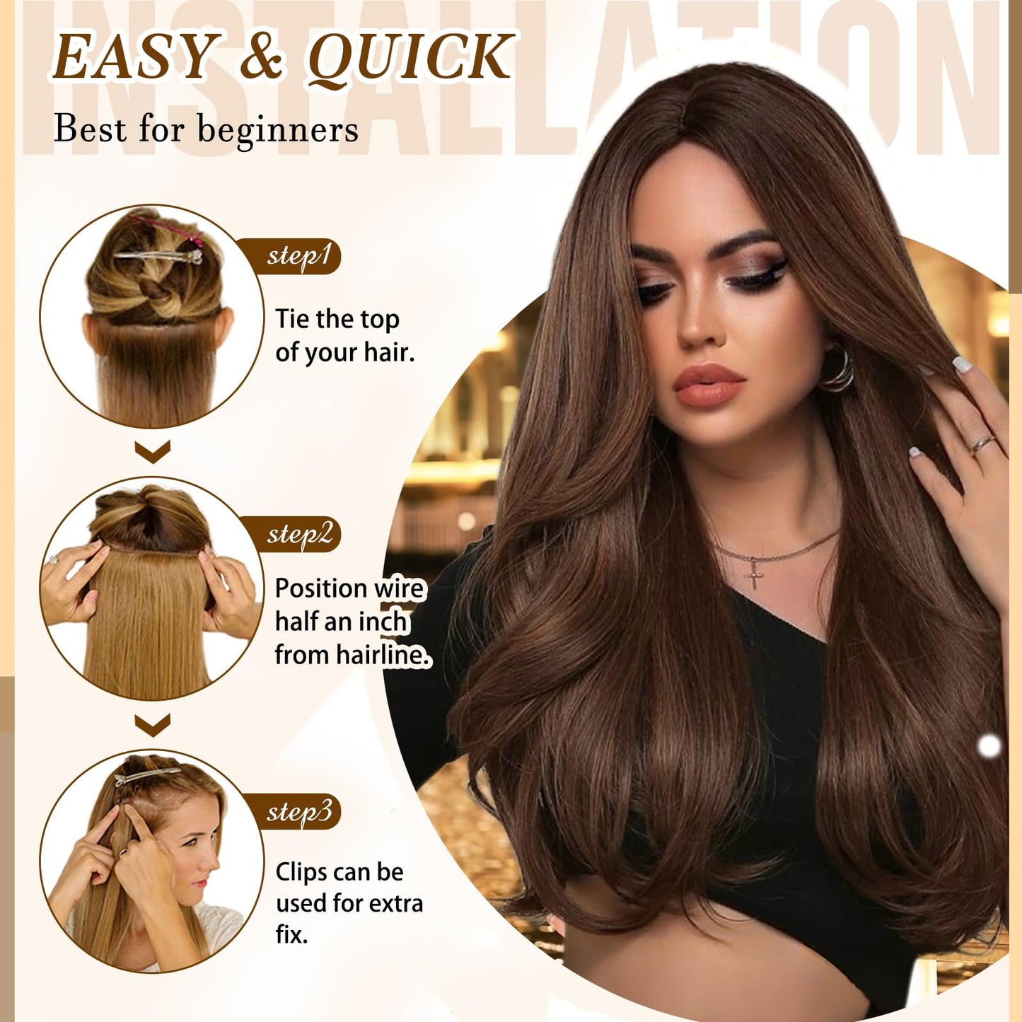 Clip in Hair Extensions Real Human Hair, 14 inch 80g, Balayage Invisible Remy Human hair Clip in Extensions for Women Seamless Straight 8Pcs Double Weft Chocolate Brown