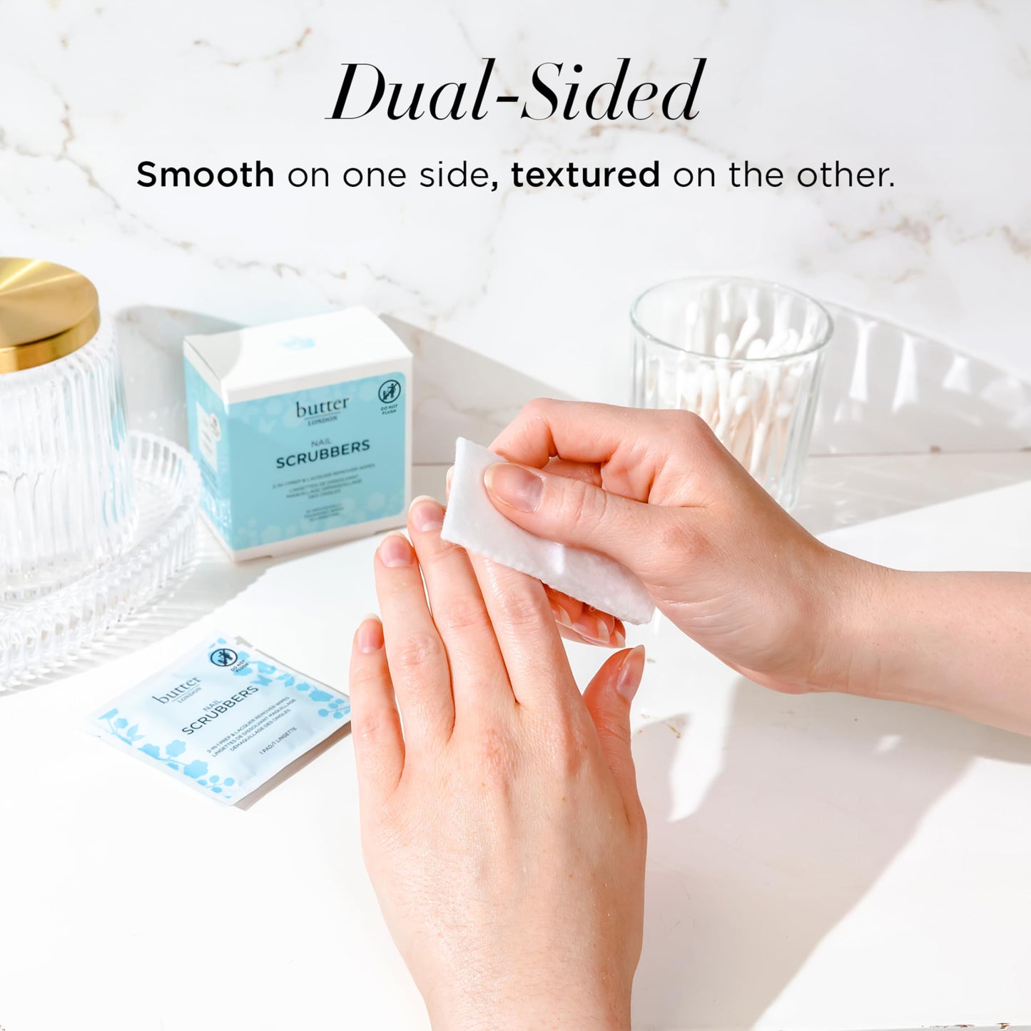 Butter LONDON Nail Polish Remover Pads,Nail Scrubbers-2-in-1 Prep&Lacquer Remover-Nail Wipes-Travel-Friendly Gel Fingernail Polish-Remover-Cruelty-Free,Paraben-Free&Gluten-Free,10 Count (Pack of 2)
