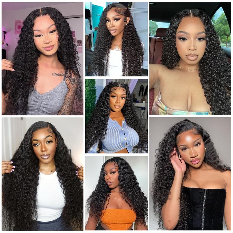 13x4 HD Lace Frontal Closure Deep Wave Ear to Ear Lace Frontal Closure Human Hair Pre Plucked 12 Inch Unprocessed Brazilian Curly Virgin Hair Extensions Natural Black