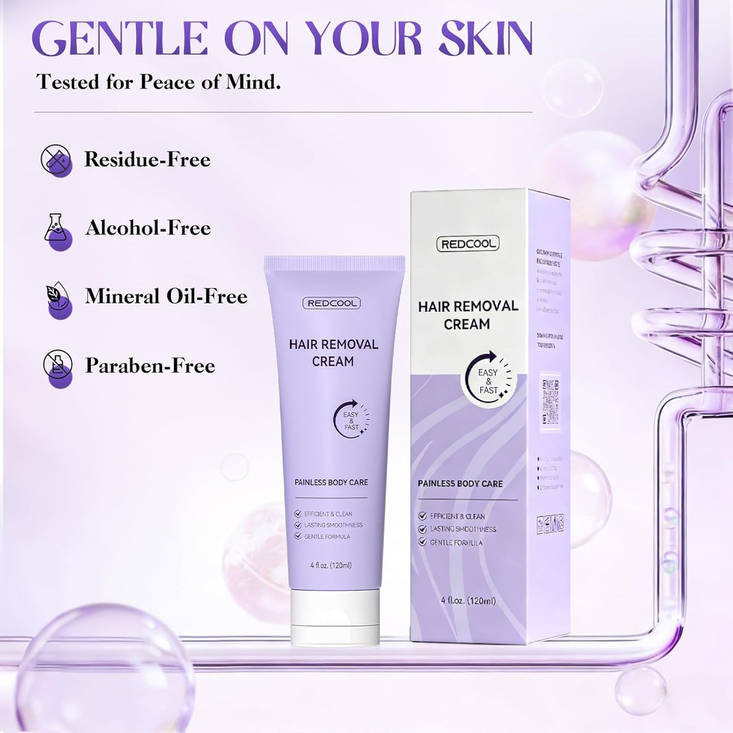 Gentle Hair Removal Cream for Sensitive Skin - Ideal for Legs, Arms & Bikini Area | Includes Spatula Applicator, 1 Count