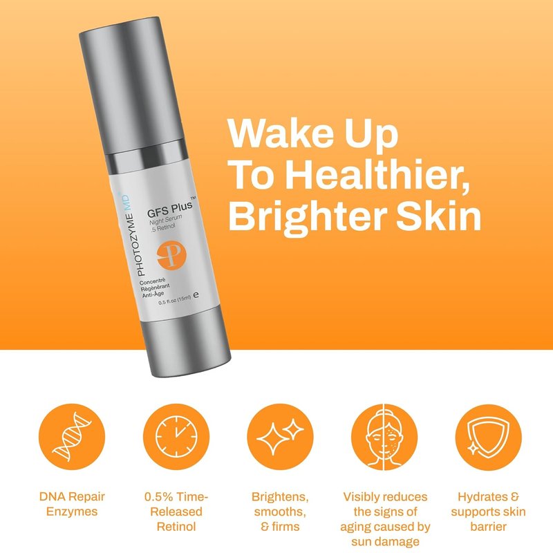 Photozyme Night Serum with 0.5% Retinol | Anti-Aging Peptide Complex for Wrinkles, Dark Spots & Skin Brightening – 0.5 fl oz