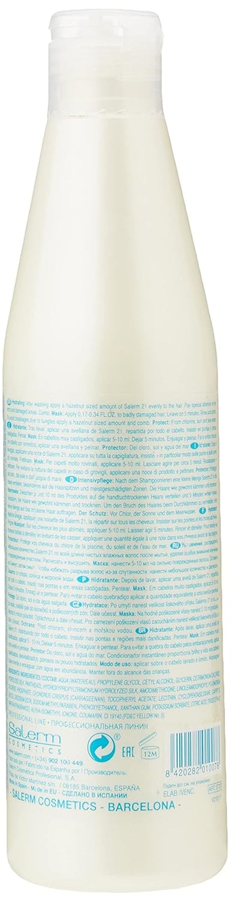 Salerm Instant Hair Conditioner 21 | Silk Protein Leave-In or Rinse-Out | 250 ml (Pack of 2)