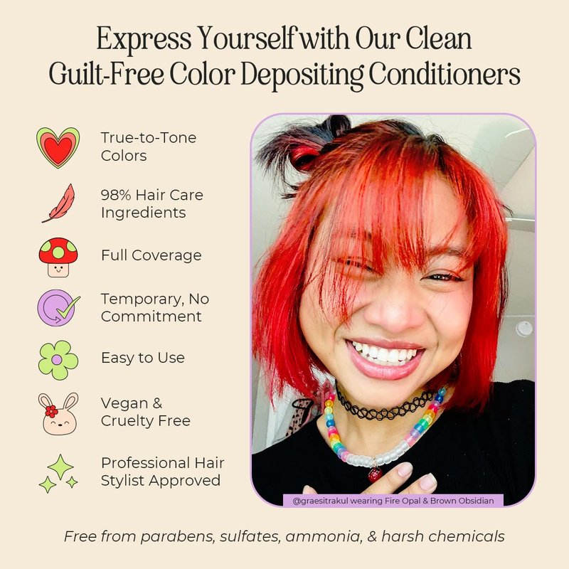 INH Semi Permanent Hair Color - Orange Hair Dye | Vegan, Ammonia & Sulfate Free | 6oz Color Depositing Conditioner