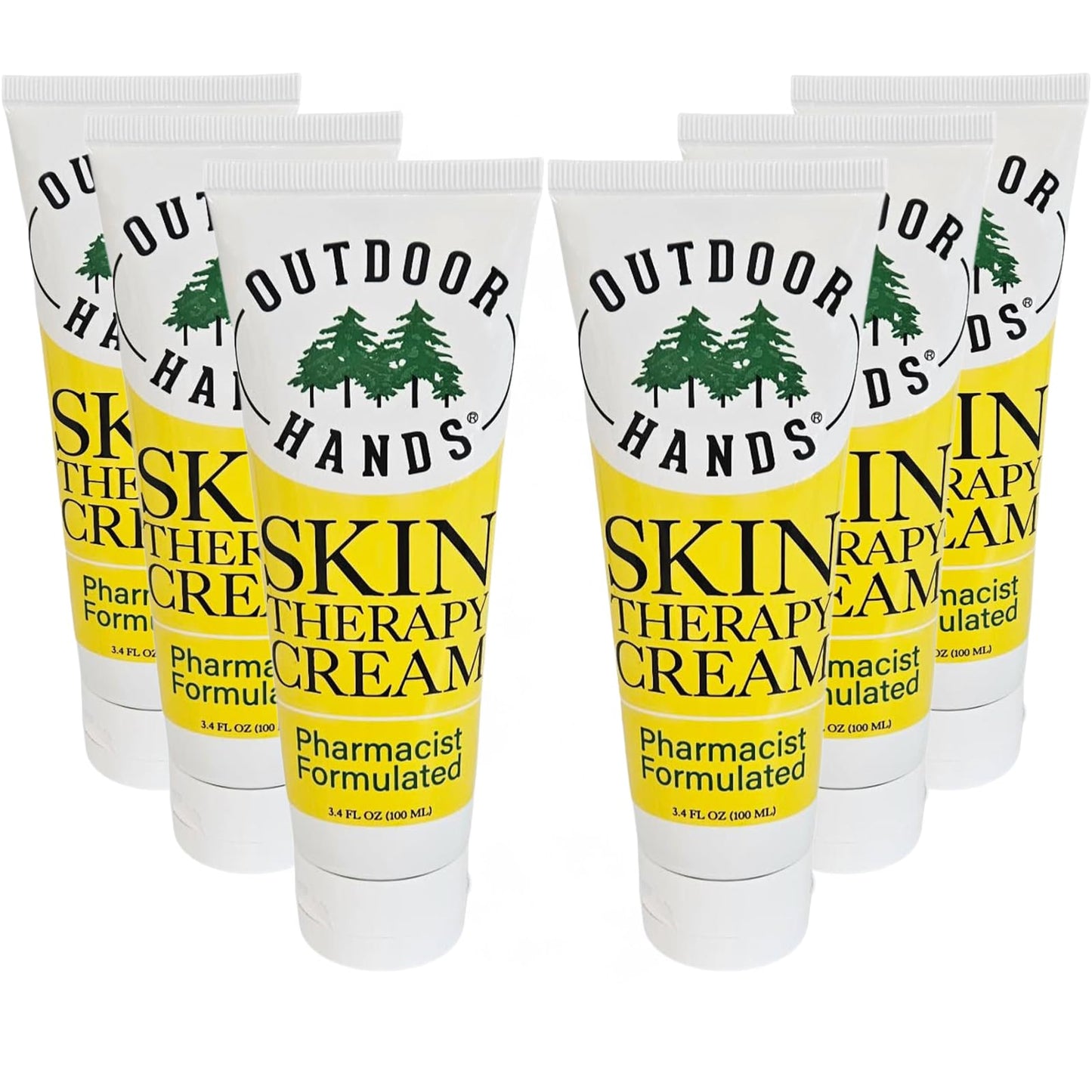 Outdoor Hands Skin Therapy Cream – 3.4 oz Crack & Dry Skin Repair – Pharmacist-Formulated Healing Cream for Cracked, Chapped or Split Hands, Heels & Elbows - 2 pack