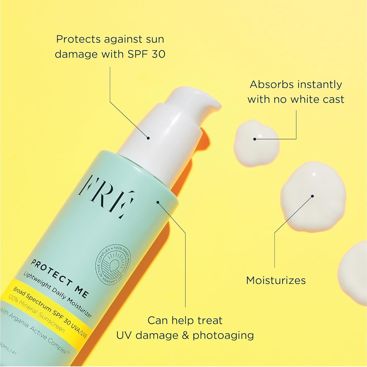 FRÉ Mineral Face Sunscreen SPF 30 - Ultra-Sheer Non-Nano Zinc, Fast-Absorbing Formula