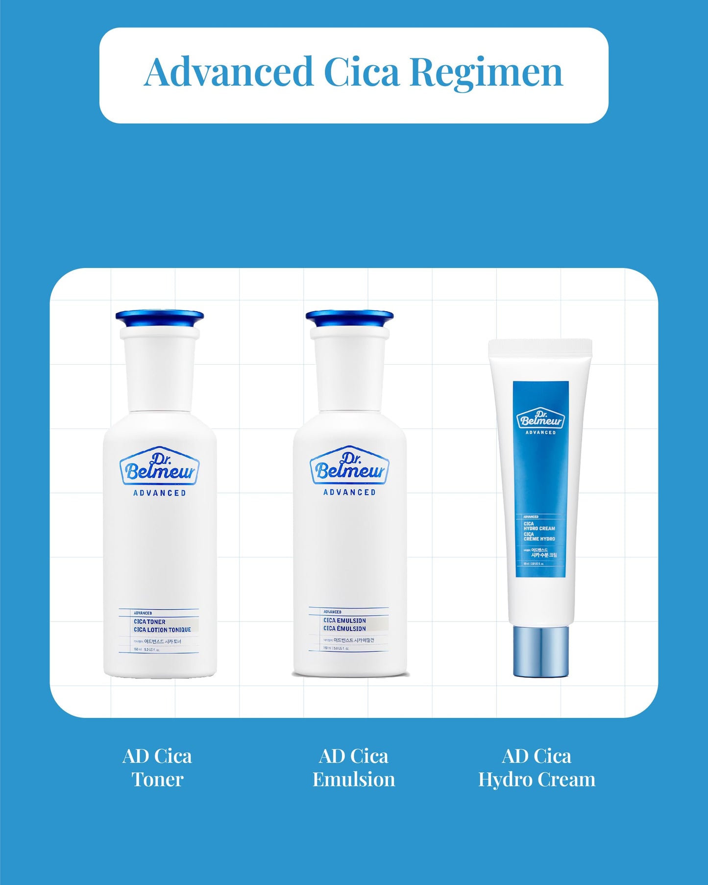DR. BELMEUR Advanced Cica Hydro Cream (2fl oz) - Soothing, Barrier-Strengthening Face Moisturizer for Sensitive Skin. Korean Skin Care. Centella Asiatica, Hyaluronic Acid.