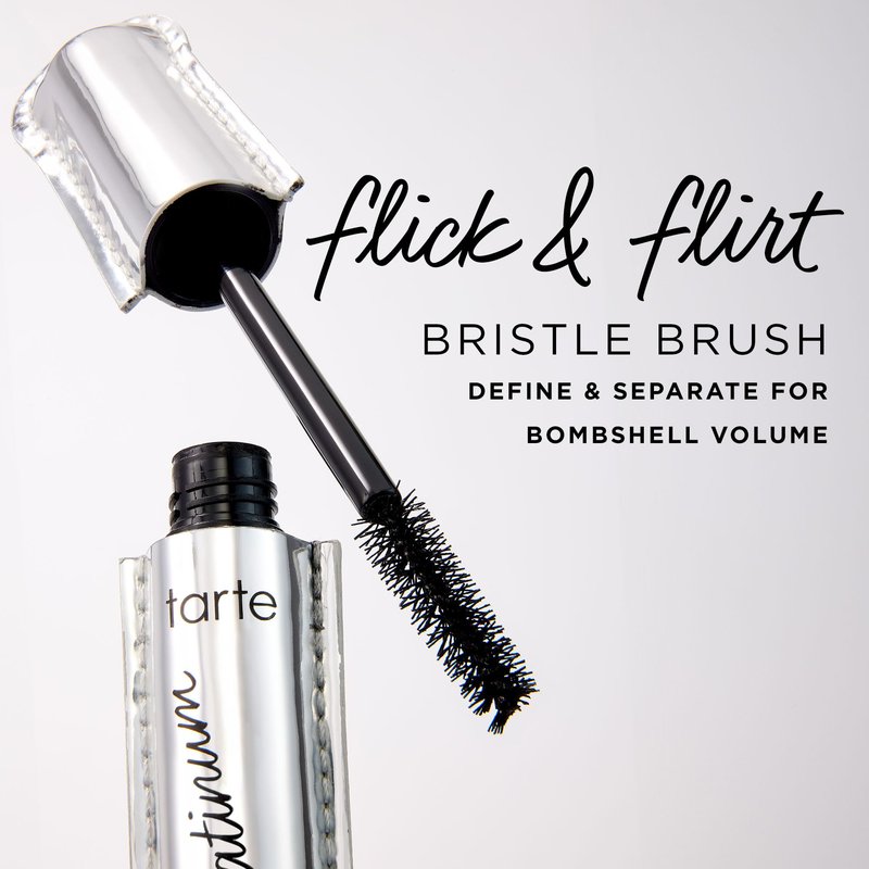 tarte lights, camera, lashes platinum volumizing mascara – Black Tinted Peptide Lash Serum mascara for Volume & Length, Smudge-Proof, Flake-Free, Vegan & Cruelty-Free, full size, black