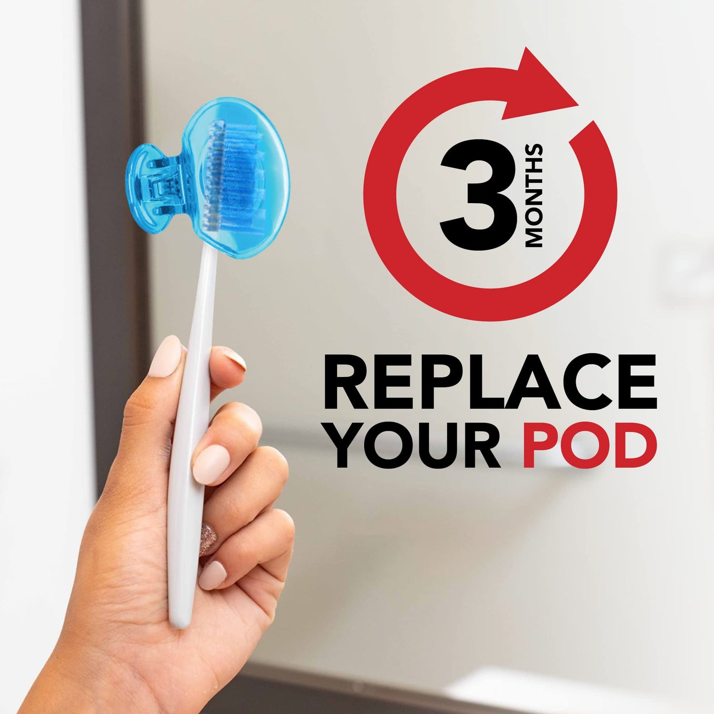 Steripod Clip-On Toothbrush Protector, Keeps Fresh and Clean, Fits Most Manual and Electric Toothbrushes, Pink and Blue, 2 Count (Pack of 1)