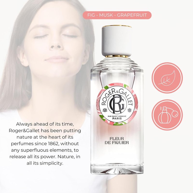 Roger & Gallet Wellbeing Fragrant Water Spray - Refreshing Eau Fraîche Body Mist with Natural Ingredients | Fleur De Figuier - 1 oz