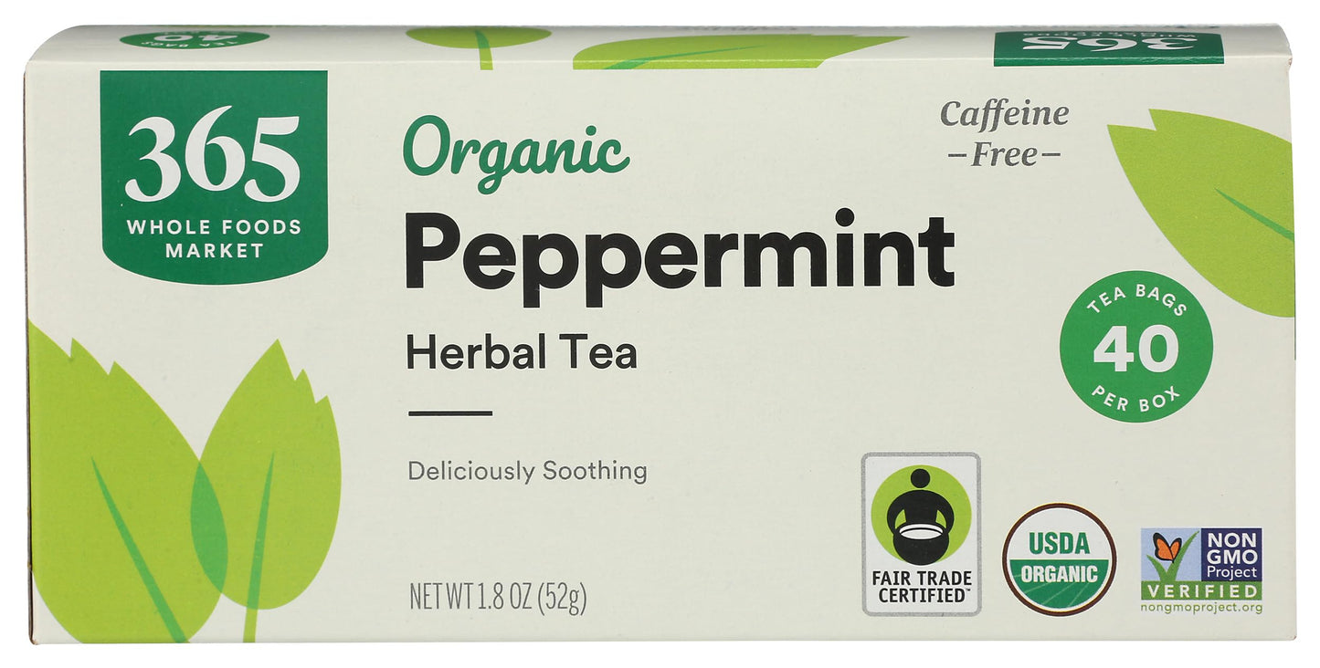 365 by Whole Foods Market, Organic Peppermint Tea (40 Bags), 1.9 Ounce (pack of 12)