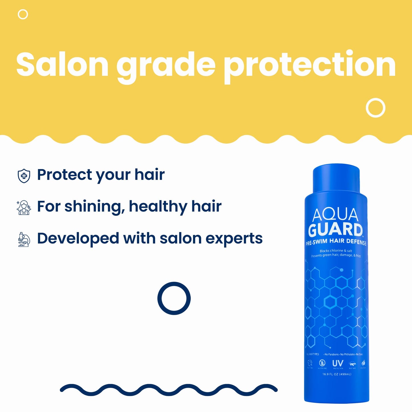 AQUA GUARD Pre-Swim Hair Defense | Family Size, Family Results | Prevents Chlorine Damage + Softens Hair While Swimming | Made in California | 16.9 oz