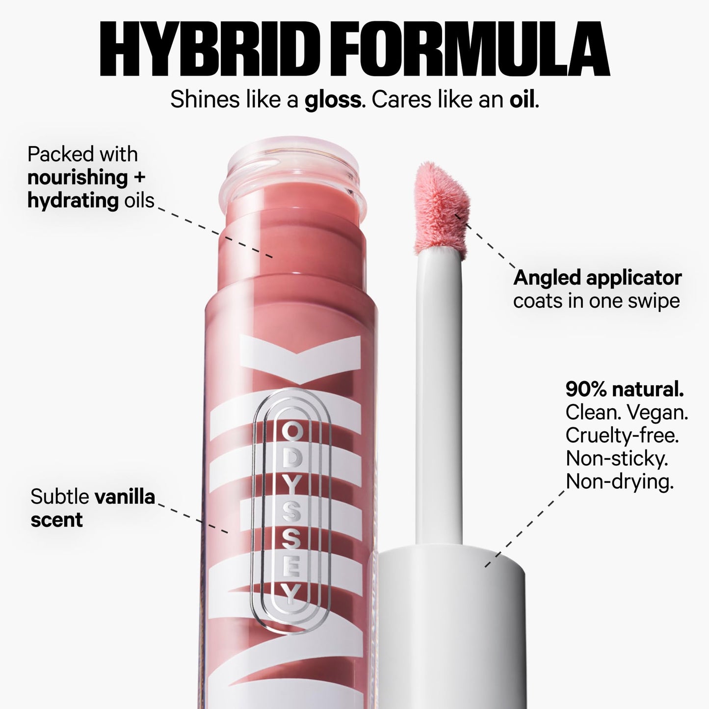 Milk Makeup Odyssey Lip Gloss – Non-Sticky, Hydrating + Sheer-Tinted Gloss with Long-Lasting, High Shine Finish – Vegan Formula Nourishes with Jojoba Oil – Werk Trip (Dusty Rose), 0.2oz