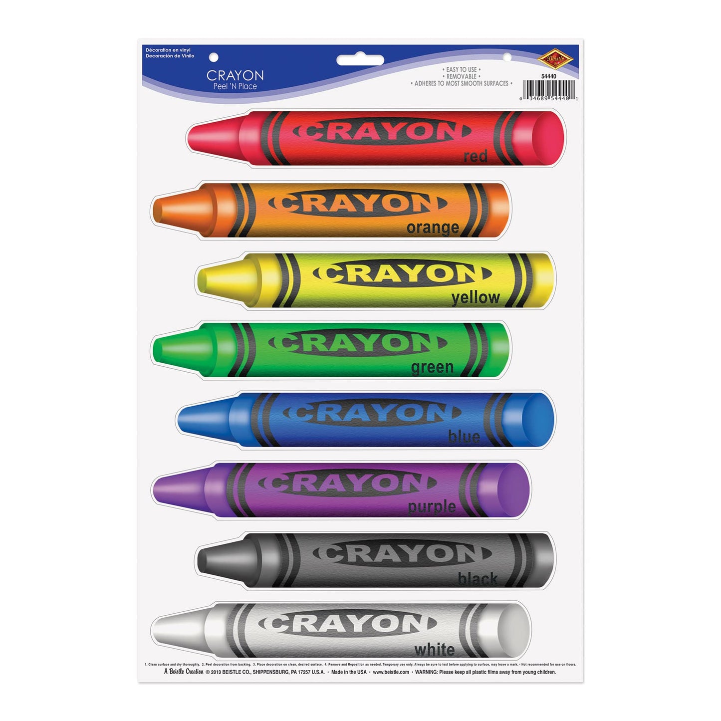 Beistle Crayons Peel 'N Place