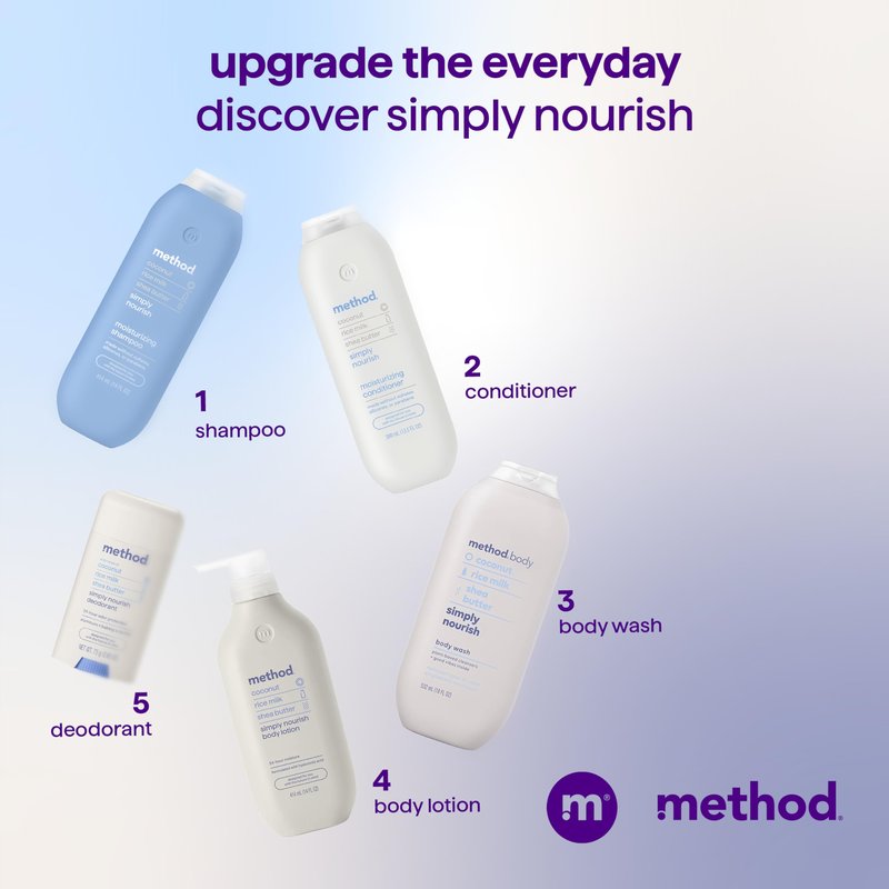 Method Moisturizing Conditioner, Simply Nourish - Revitalizes Dry Hair, Safe for Color-Treated Hair - Sulfate Free and Cruelty Free - 13.5 oz, Pack of 3