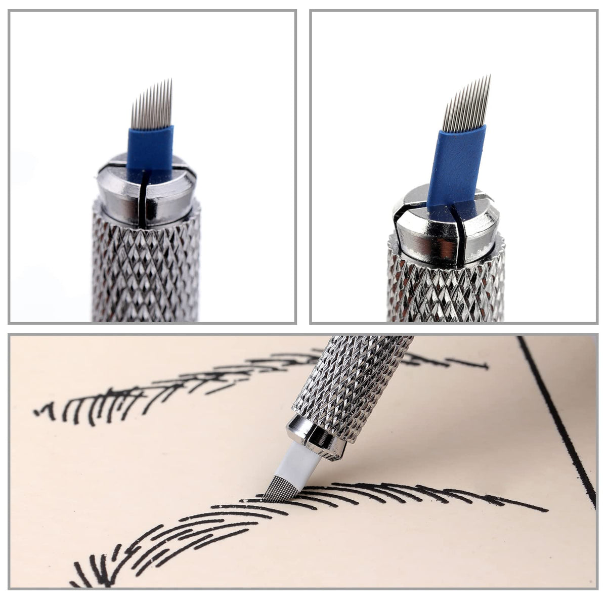 Charme Princesse Microblading Pen Kit Double Sided Manual Pen Kit with 20Pcs Needles Pigment Practice Skin Eyebrow Ruler Ring Cup for Permanent Makeup Supplies EK910S20-1