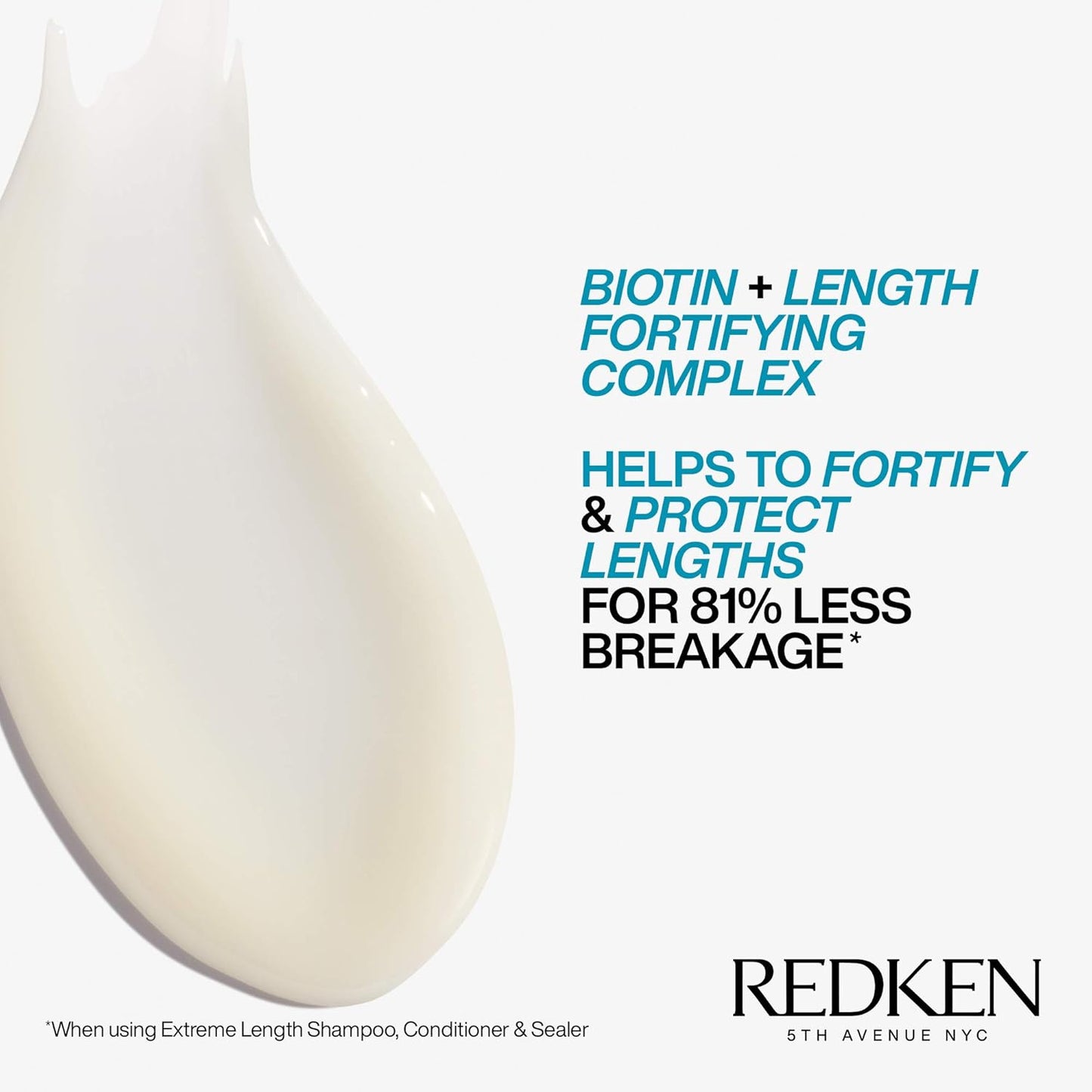 Redken Extreme Length Biotin Shampoo - Promotes Healthy Hair Growth & Strengthens Damaged Hair | 10.1 Fl Oz
