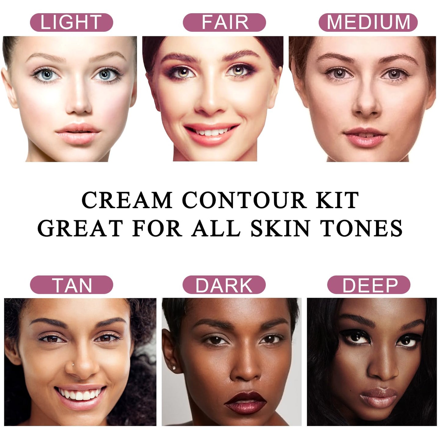 Youngfocus Cosmetics Cream Contour Highlighter Makeup Palette, Best 8 Color Blendable Bronzer Contour Kit, Vegan Cruelty Free Hypoallergenic Face Sculpting Makeup for Beginners